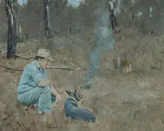 John Lennox, Drover With His Dog, Oil on Canvas
