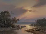 Andris Jansons, Merimbula Sunset, 1990, Oil on Linen