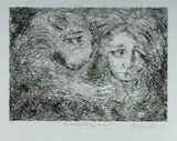 David Boyd, Wombat Comforting Europa, Etching 59/60