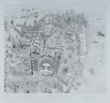Peter Kingston, Luna Park - just for fun,' February, 1980, Etching 28/50