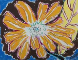 Malcolm de Chazal, Yellow Tropical Flower, Gouache