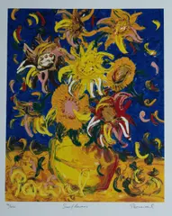 Sunflowers by John Perceval, S/Print 142/250, offered Mar 2023