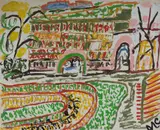 Malcolm de Chazal, Mauritian Buildings, Gouache