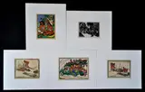 Wolfgang Wolff, (5), Hand Coloured Black & White Woodcut Prints (5)