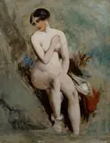 William Etty, Nude Study, Oil on Board