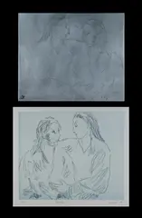 (2) by Judy Cassab, Original Zinc Etching Plate & Original Etching 50/50 (2), offered Feb 2023