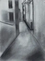Robert Dickerson, Rue des Gravilliers [Paris], Charcoal