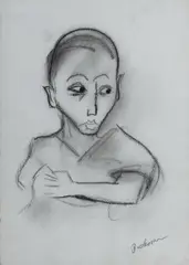 Study of a Boy by Robert Dickerson, Charcoal, sold Feb 2023