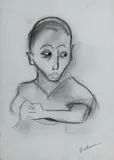 Robert Dickerson, Study of a Boy, Charcoal