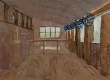 Clifton Pugh, Shearing Shed, 1985, Gouache