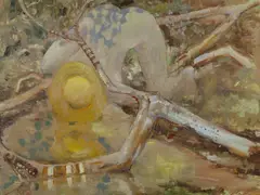 Yellow Hat by Clifton Pugh, 1990, Oil on Board, offered Feb 2023
