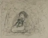 David Boyd, Europa with Aboriginal Children, 1969, Pencil
