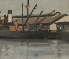 Graeme Inson, Millers Point, Sydney Harbour, 1948, Oil on Board