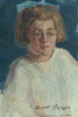 Evelyn Coghlan, the Artist's Sister by Elaine Coghlan, Oil on Board, sold Feb 2023