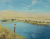 Allan Waite, Quiet Fishing Spot, Oil on Canvas on Board