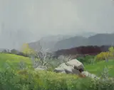 Allan Waite, Approaching Snowstorm, Jindabyrne, Oil on Board