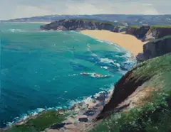 Turimetta Beach by Allan Waite, Oil on Canvas Board, sold Feb 2023