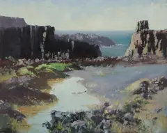Continuing Struggle, Bombo by Allan Waite, Oil on Board, sold Feb 2023