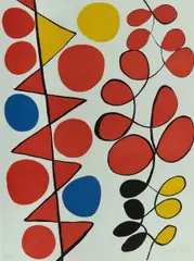 Alexander Calder, Untitled (Swirls/Loops), c.1970, Lithograph in Colours E/A