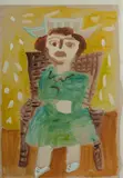 Tony Tuckson, Seated Woman (Green Dress), Gouache