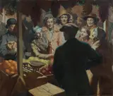 J. Noel Kilgour, The Fruit Stall, Oil on Canvas