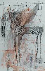 Del Kathryn Barton, Beast Dreaming Up Wings, 1995, Mixed Media on Paper