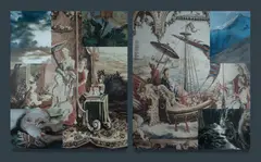 John Young, Sanctuary and Hazard,' Winter, 2003, Digital Scan & Oil on Linen (Diptych)