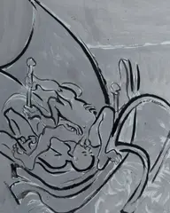 Lovers by Donald Friend, Ink & Gouache, sold Dec 2022