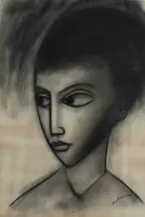 Sideways Glance by Robert Dickerson, Charcoal, sold Dec 2022