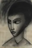 Robert Dickerson, Sideways Glance, Charcoal