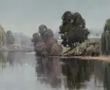 Werner Filipich, Afternoon Reflections, Oil on Canvas on Board