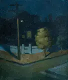 Arthur Evan Read, Street Corner Nocturne, Oil on Canvas