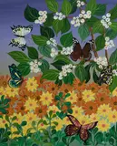 Milan Todd, Butterflies Garden II, 1981, Acrylic on Canvas