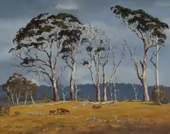 Brian Baigent, Big Gums at Braidwood, NSW, 1976, Oil on Canvas Board