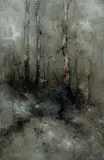 Peter Fennell, Magpies in Flight, Oil on Canvas