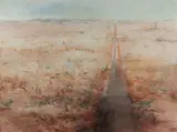 Susan Sheridan, Road Mirage - Down the Track, Oil on Canvas
