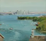 Dermont Hellier, Towards the City, Mosman Bay N.S.W, Oil on Canvas on Board