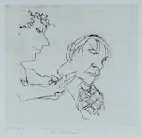 Peter Kingston, Brett Etches Arthur at the Shoalhaven, 1972, Etching 2nd State 10/50