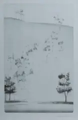 Peter Hickey, The Hill, 1976, Aquatint 14/30