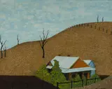 Max Watters, House and Shrubs, Kayuga Road, Oil on Board