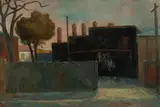 Paul Haefliger, Street Scene, Sydney, c.1950, Oil on Board