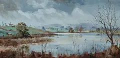 Otto Kuster, North Bega Lagoon, 1972, Oil on Canvas Board