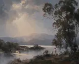 Ramon Ward-Thompson, Boys by the River, Oil on Canvas on Board