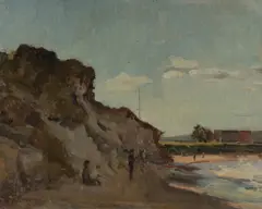 James Muir Auld, The Beach Fishermen, Oil on Canvas on Board