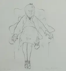 Anne Wienholt, Old Lady, 1983, Charcoal