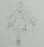 Anne Wienholt, Old Lady, 1983, Charcoal