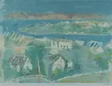 Lloyd Rees, From the Artist's Verandah - Northwood, 1985, Colour Lithograph 59/185