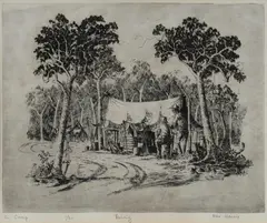 Max Mannix, On Camp, Etching 1/20