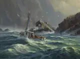 Andris Jansons, Homeward Journey, 1987, Oil on Canvas Board
