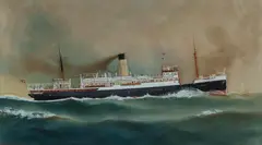 Arthur Victor Gregory, The SS Wandilla - Crossing The Bight, 1913, W/Clr & Gouache